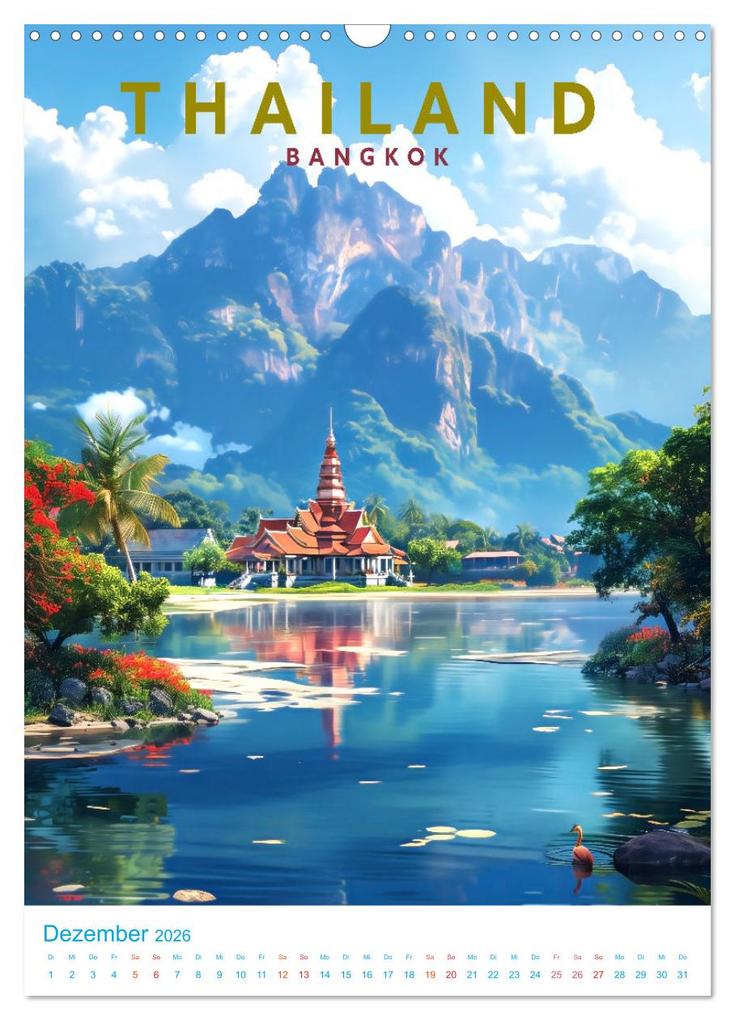 Weitere Ansicht: Thailand - Old School Poster Style (Wandkalender 2026 DIN A3 hoch), CALVENDO Monatskalender | Val Thoermer, Calvendo