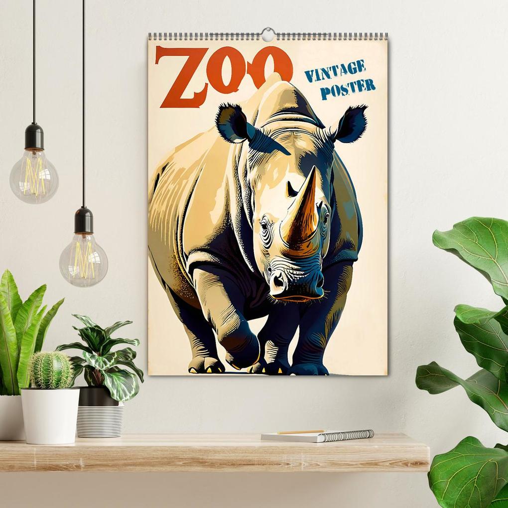 Weitere Ansicht: Zoo Vintage-Poster (Wandkalender 2026 DIN A2 hoch), CALVENDO Monatskalender | Renate Utz, Calvendo