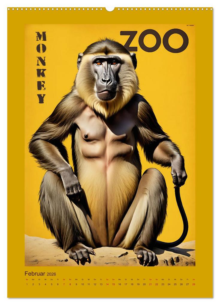 Weitere Ansicht: Zoo Vintage-Poster (Wandkalender 2026 DIN A2 hoch), CALVENDO Monatskalender | Renate Utz, Calvendo