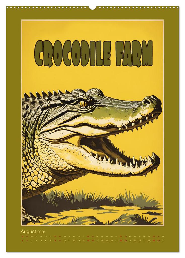 Weitere Ansicht: Zoo Vintage-Poster (Wandkalender 2026 DIN A2 hoch), CALVENDO Monatskalender | Renate Utz, Calvendo