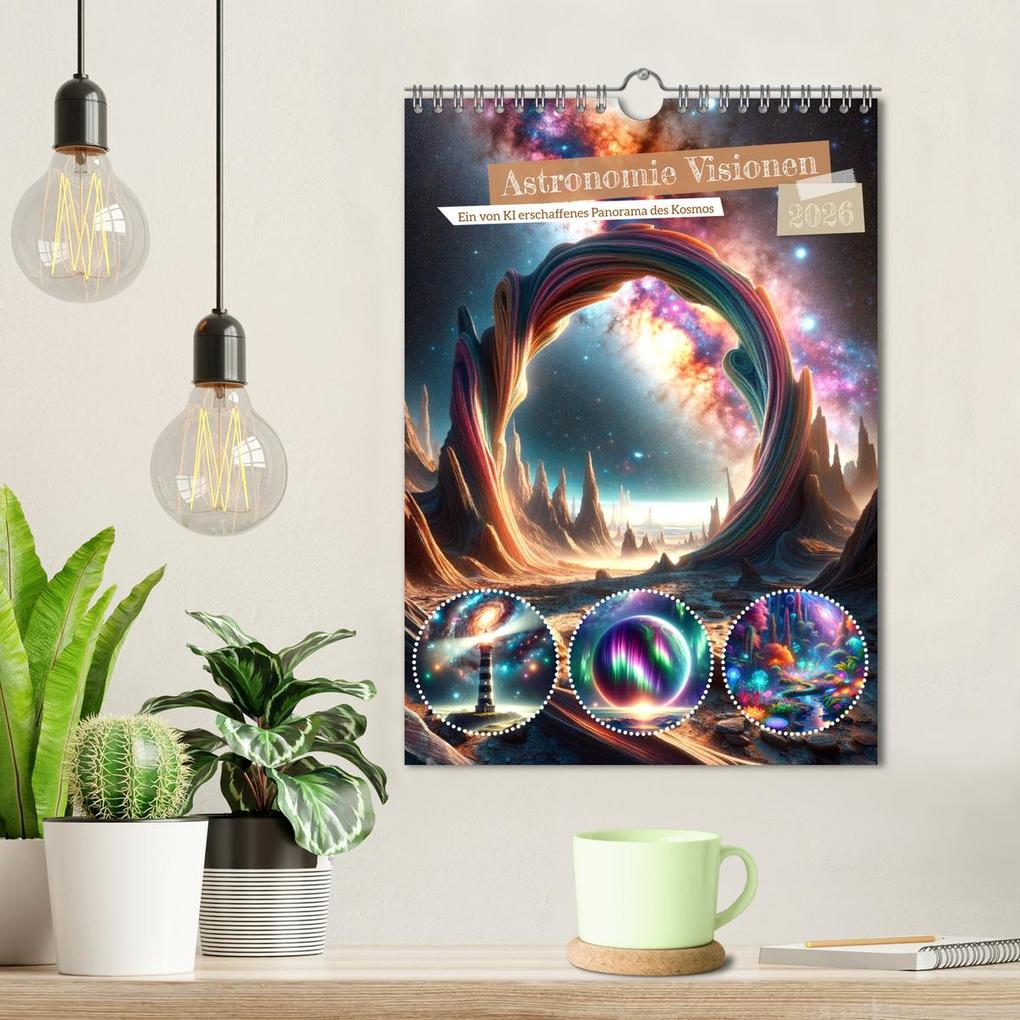 Weitere Ansicht: Astronomie Visionen - Ein von KI erschaffenes Panorama des Kosmos (Wandkalender 2026 DIN A4 hoch), CALVENDO Monatskalender | Marco Warstat, Calvendo