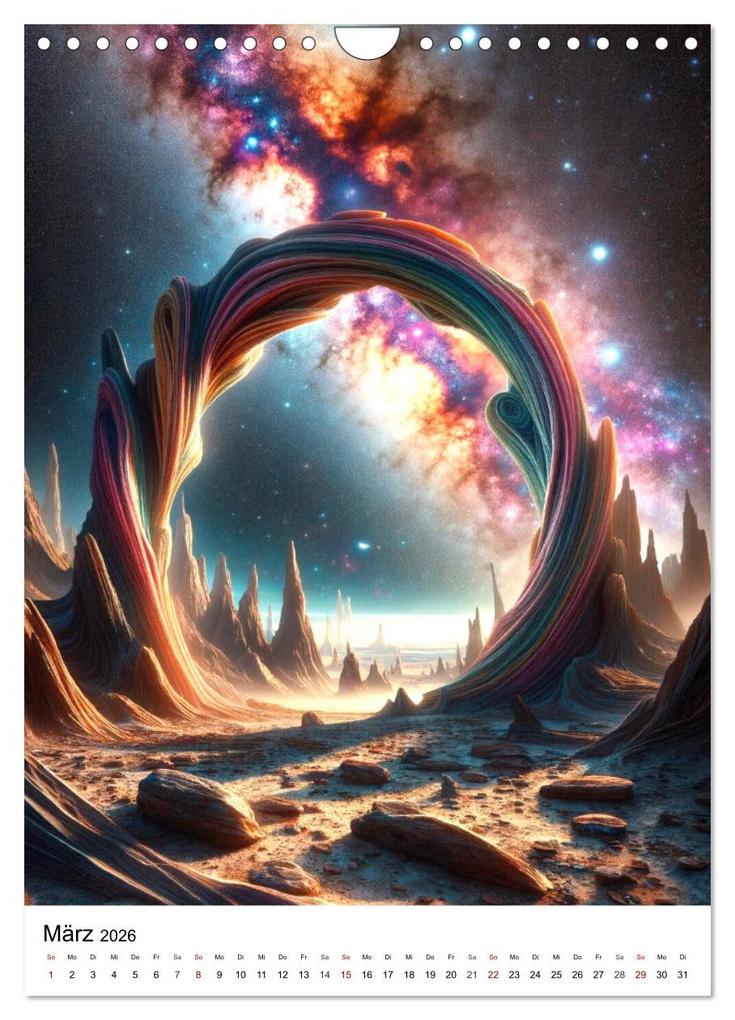 Weitere Ansicht: Astronomie Visionen - Ein von KI erschaffenes Panorama des Kosmos (Wandkalender 2026 DIN A4 hoch), CALVENDO Monatskalender | Marco Warstat, Calvendo