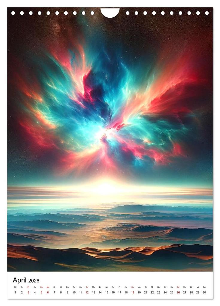 Weitere Ansicht: Astronomie Visionen - Ein von KI erschaffenes Panorama des Kosmos (Wandkalender 2026 DIN A4 hoch), CALVENDO Monatskalender | Marco Warstat, Calvendo