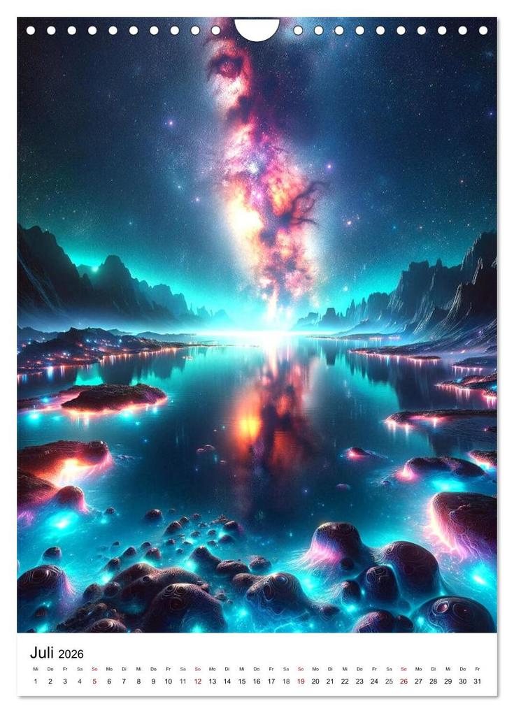 Weitere Ansicht: Astronomie Visionen - Ein von KI erschaffenes Panorama des Kosmos (Wandkalender 2026 DIN A4 hoch), CALVENDO Monatskalender | Marco Warstat, Calvendo