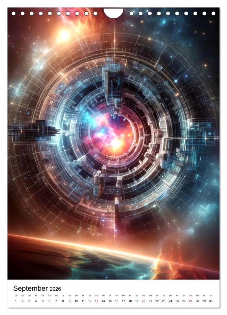 Weitere Ansicht: Astronomie Visionen - Ein von KI erschaffenes Panorama des Kosmos (Wandkalender 2026 DIN A4 hoch), CALVENDO Monatskalender | Marco Warstat, Calvendo