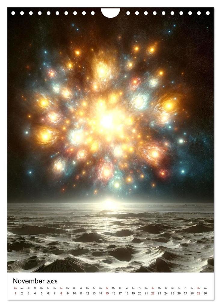Weitere Ansicht: Astronomie Visionen - Ein von KI erschaffenes Panorama des Kosmos (Wandkalender 2026 DIN A4 hoch), CALVENDO Monatskalender | Marco Warstat, Calvendo