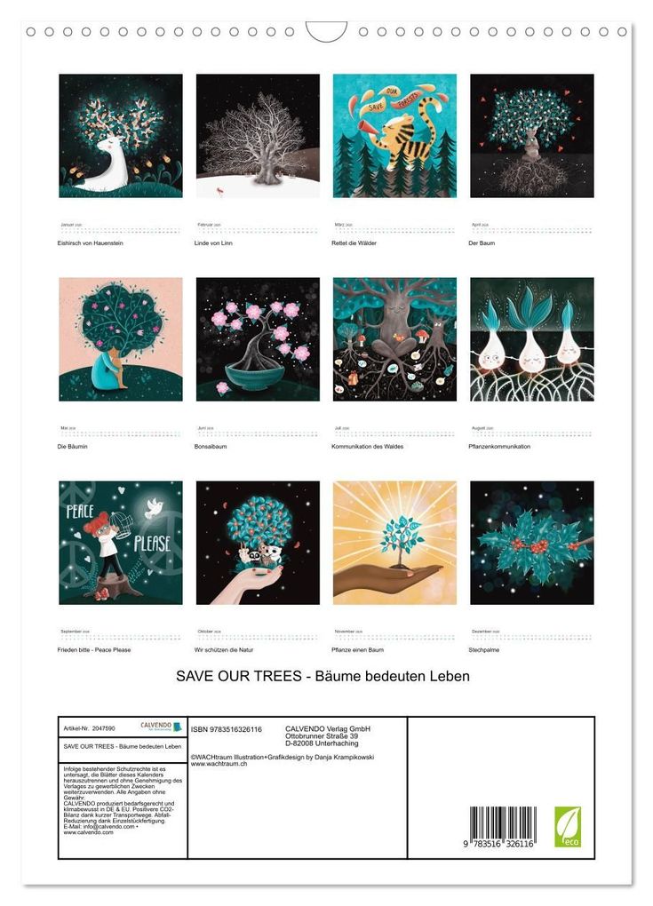 Weitere Ansicht: SAVE OUR TREES - Bäume bedeuten Leben (Wandkalender 2026 DIN A3 hoch), CALVENDO Monatskalender | Calvendo, Danja Krampikowski