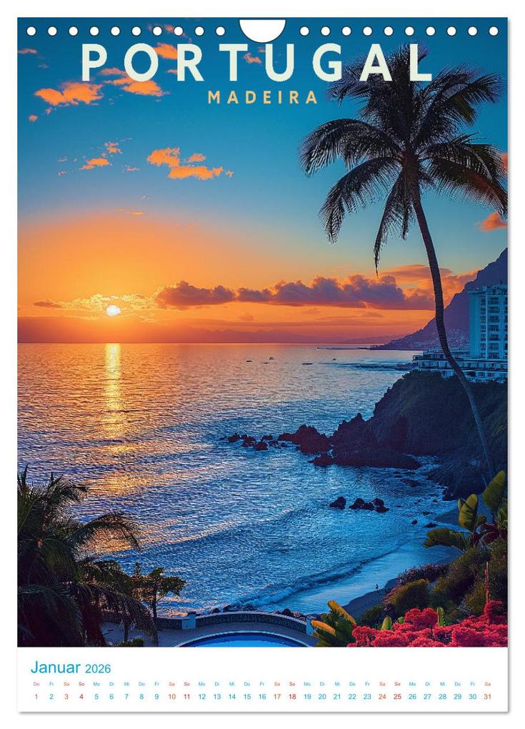 Weitere Ansicht: Portugal - Old School Poster Style (Wandkalender 2026 DIN A4 hoch), CALVENDO Monatskalender | Calvendo, Val Thoermer