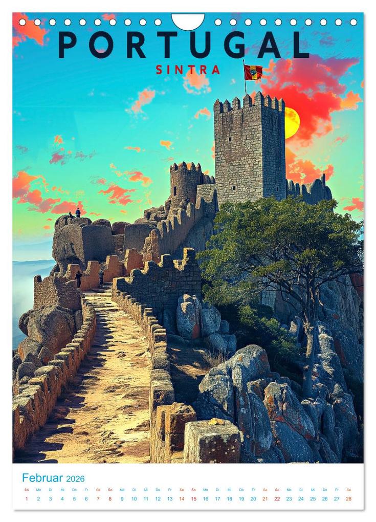 Weitere Ansicht: Portugal - Old School Poster Style (Wandkalender 2026 DIN A4 hoch), CALVENDO Monatskalender | Calvendo, Val Thoermer