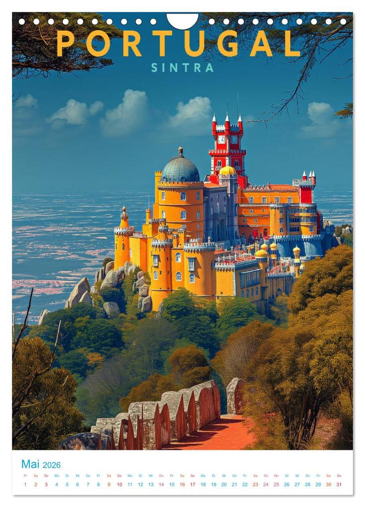 Weitere Ansicht: Portugal - Old School Poster Style (Wandkalender 2026 DIN A4 hoch), CALVENDO Monatskalender | Calvendo, Val Thoermer