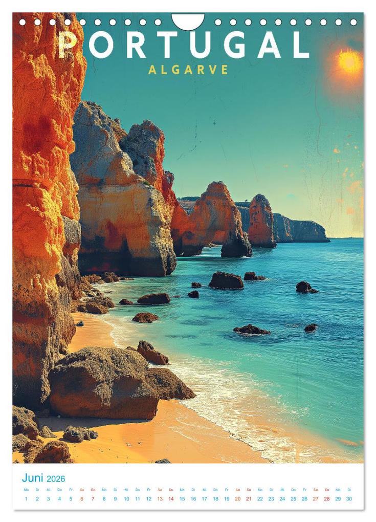 Weitere Ansicht: Portugal - Old School Poster Style (Wandkalender 2026 DIN A4 hoch), CALVENDO Monatskalender | Calvendo, Val Thoermer