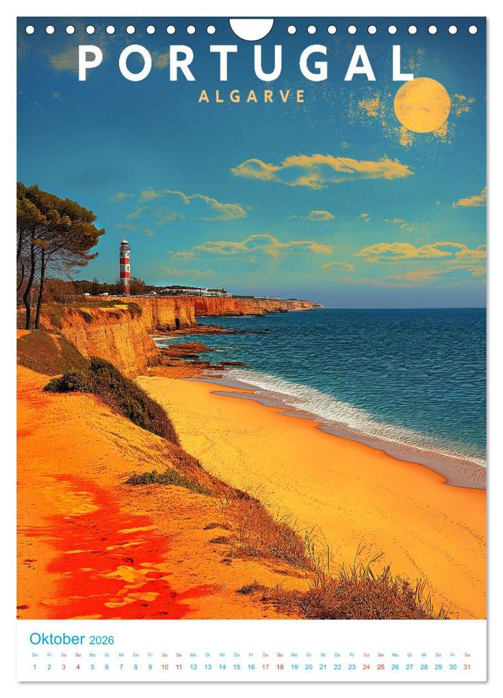 Weitere Ansicht: Portugal - Old School Poster Style (Wandkalender 2026 DIN A4 hoch), CALVENDO Monatskalender | Calvendo, Val Thoermer