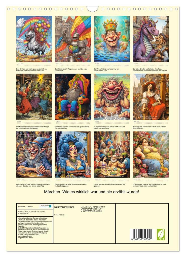 Weitere Ansicht: Märchen. Wie es wirklich war und nie erzählt wurde! (Wandkalender 2026 DIN A3 hoch), CALVENDO Monatskalender | Calvendo, Rose Hurley