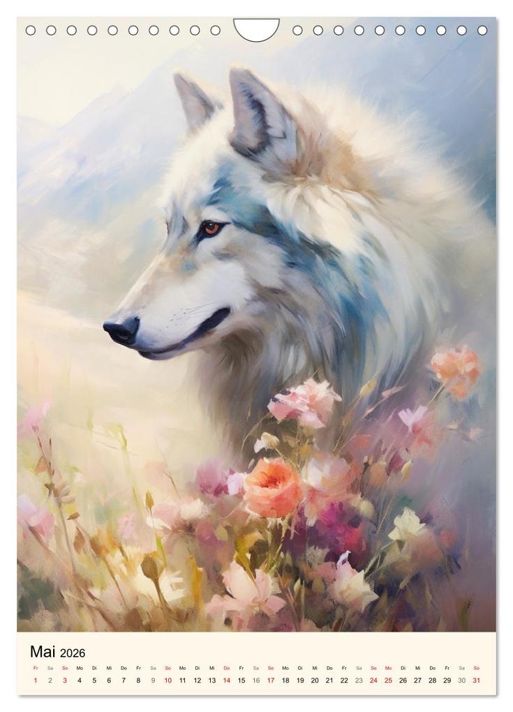 Weitere Ansicht: Wölfe. Zarte Aquarelle von beeindruckenden Tieren (Wandkalender 2026 DIN A4 hoch), CALVENDO Monatskalender | Calvendo, Rose Hurley