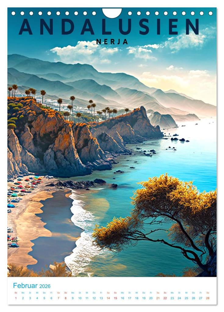 Weitere Ansicht: Andalusien - Old School Poster Style (Wandkalender 2026 DIN A4 hoch), CALVENDO Monatskalender | Calvendo, Val Thoermer
