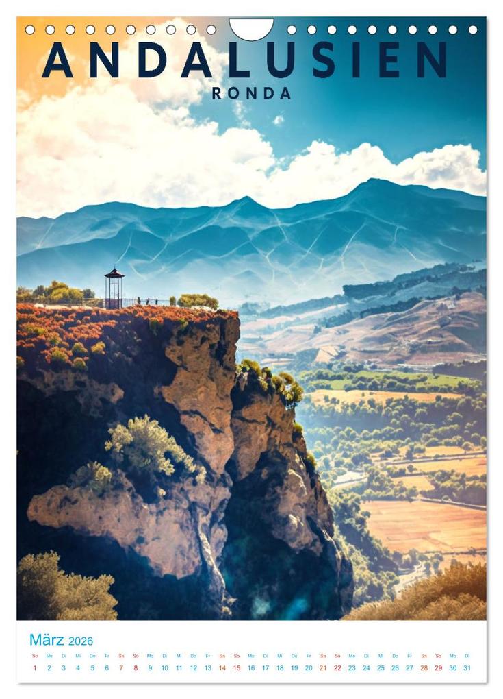 Weitere Ansicht: Andalusien - Old School Poster Style (Wandkalender 2026 DIN A4 hoch), CALVENDO Monatskalender | Calvendo, Val Thoermer
