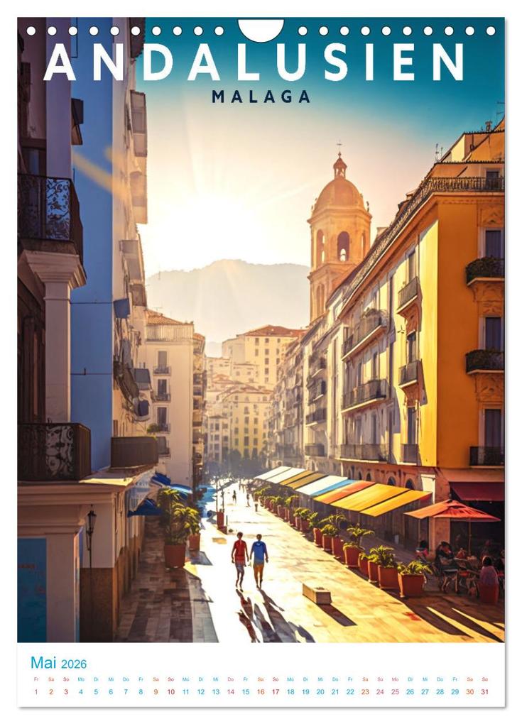 Weitere Ansicht: Andalusien - Old School Poster Style (Wandkalender 2026 DIN A4 hoch), CALVENDO Monatskalender | Calvendo, Val Thoermer