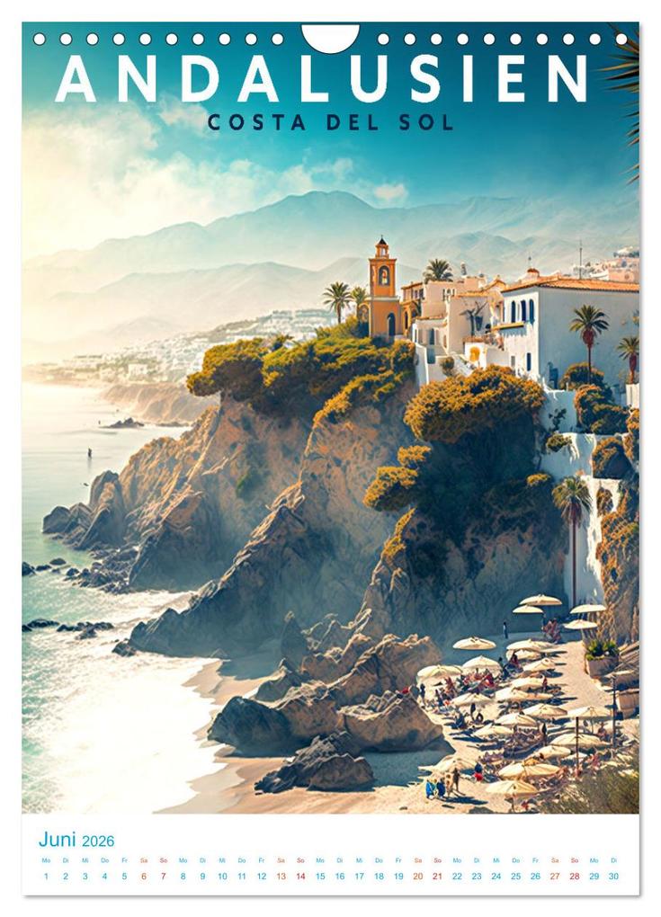 Weitere Ansicht: Andalusien - Old School Poster Style (Wandkalender 2026 DIN A4 hoch), CALVENDO Monatskalender | Calvendo, Val Thoermer