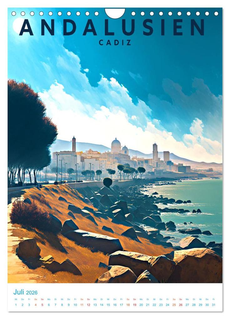 Weitere Ansicht: Andalusien - Old School Poster Style (Wandkalender 2026 DIN A4 hoch), CALVENDO Monatskalender | Calvendo, Val Thoermer