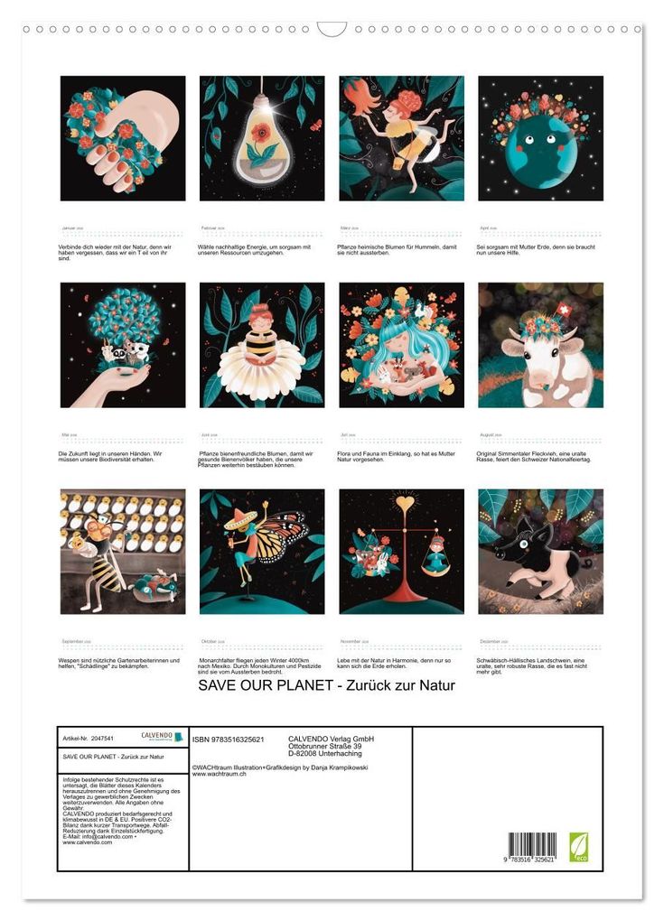 Weitere Ansicht: SAVE OUR PLANET - Zurück zur Natur (Wandkalender 2026 DIN A2 hoch), CALVENDO Monatskalender | Calvendo, Danja Krampikowski