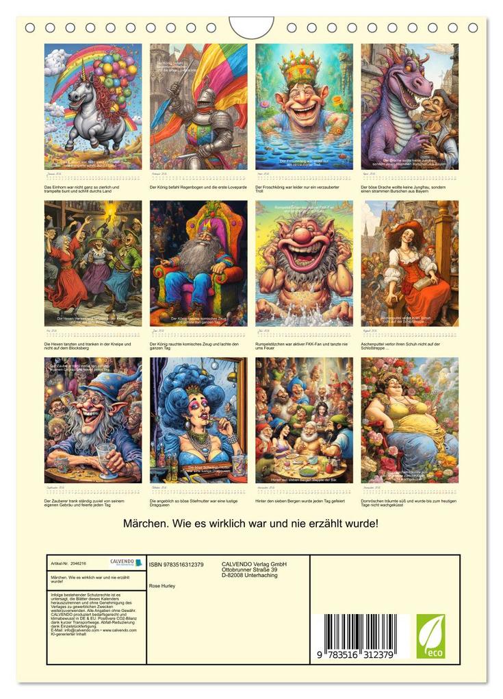 Weitere Ansicht: Märchen. Wie es wirklich war und nie erzählt wurde! (Wandkalender 2026 DIN A4 hoch), CALVENDO Monatskalender | Calvendo, Rose Hurley