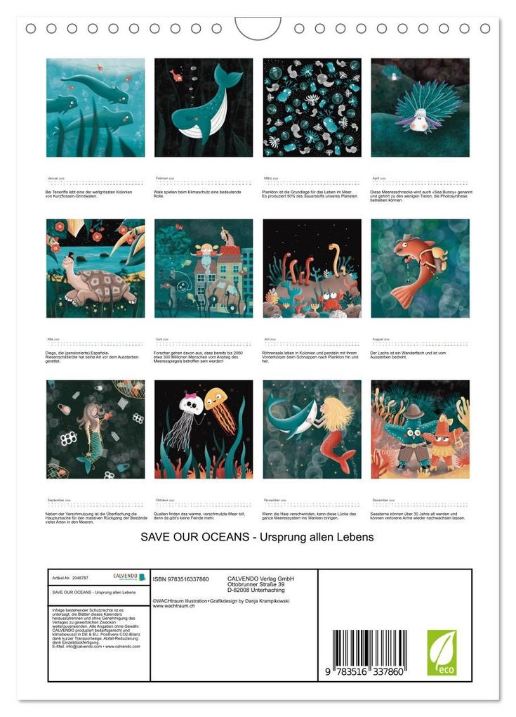 Weitere Ansicht: SAVE OUR OCEANS - Ursprung allen Lebens (Wandkalender 2026 DIN A4 hoch), CALVENDO Monatskalender | Danja Krampikowski, Calvendo
