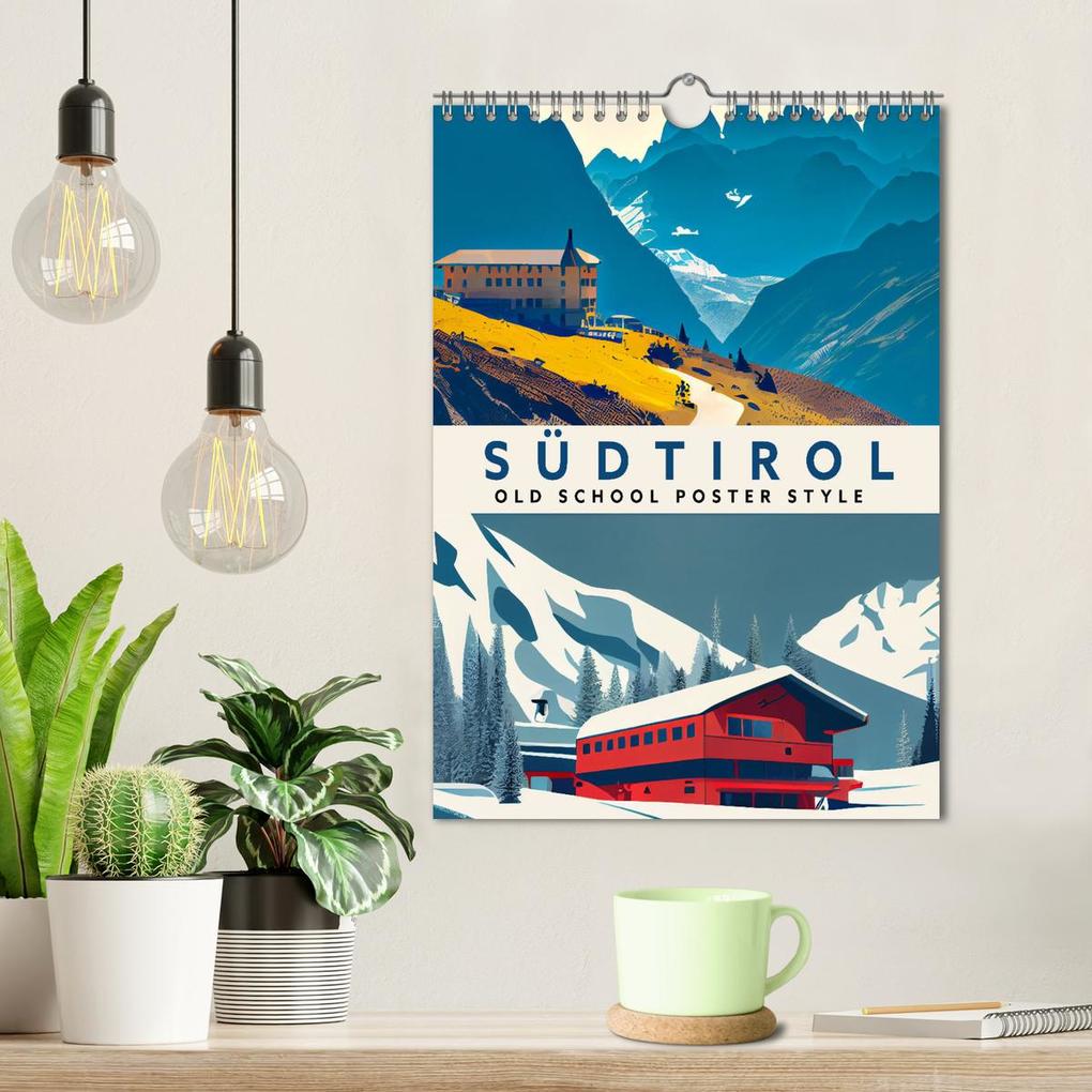 Weitere Ansicht: Südtirol - Old School Poster Style (Wandkalender 2026 DIN A4 hoch), CALVENDO Monatskalender | Val Thoermer, Calvendo