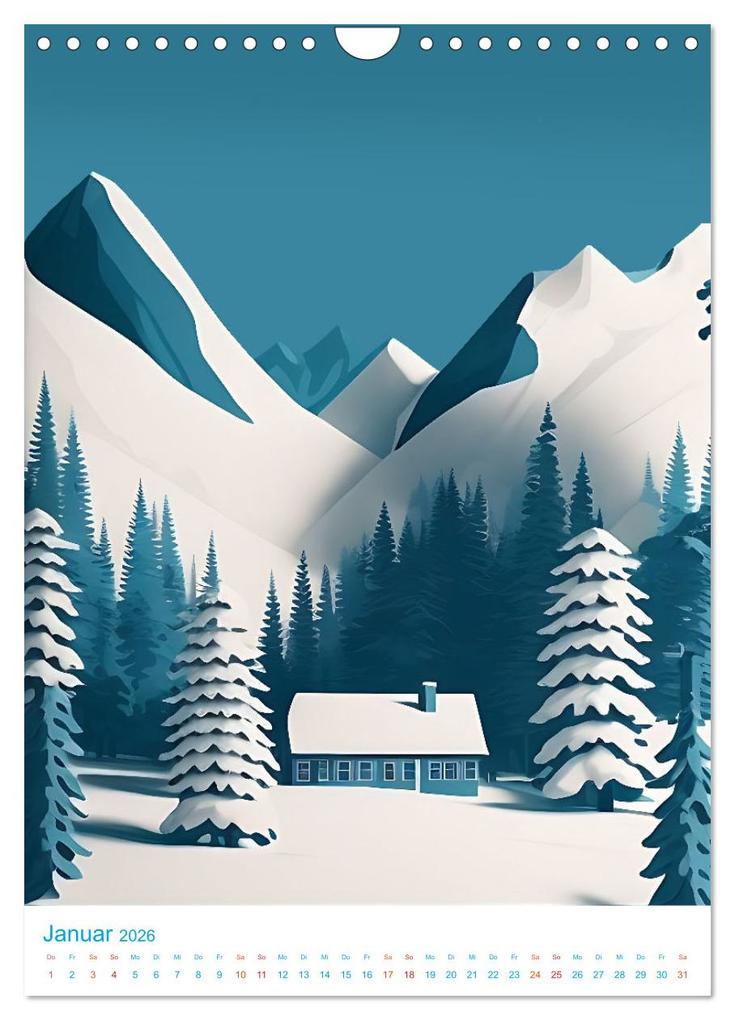 Weitere Ansicht: Südtirol - Old School Poster Style (Wandkalender 2026 DIN A4 hoch), CALVENDO Monatskalender | Val Thoermer, Calvendo