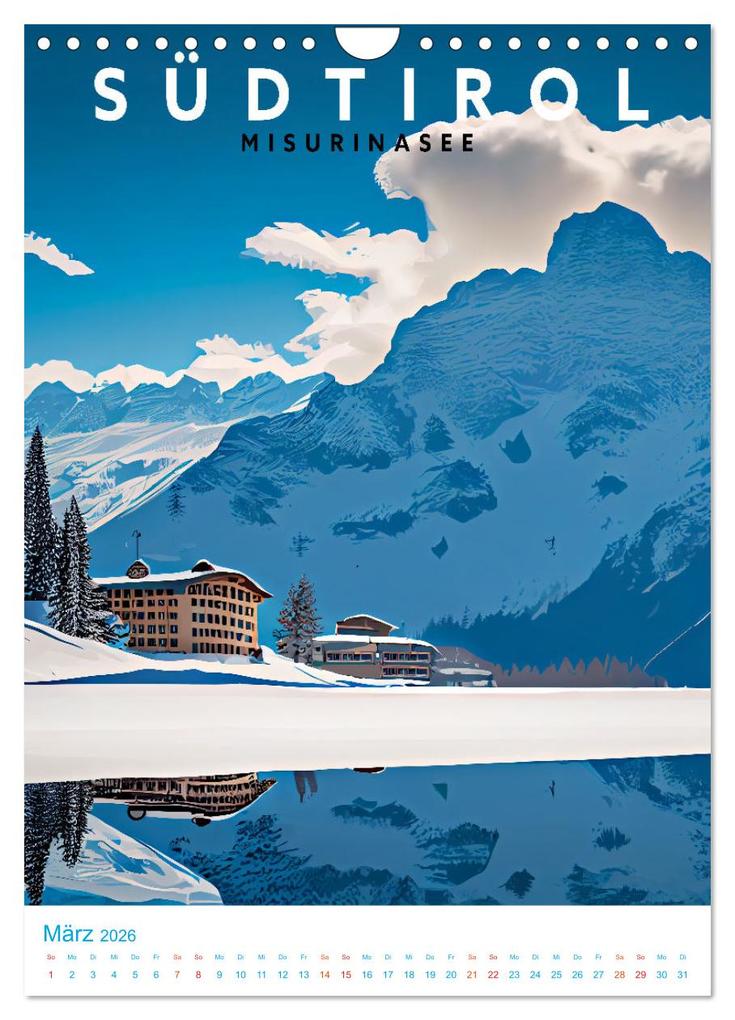 Weitere Ansicht: Südtirol - Old School Poster Style (Wandkalender 2026 DIN A4 hoch), CALVENDO Monatskalender | Val Thoermer, Calvendo