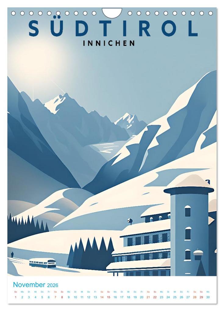 Weitere Ansicht: Südtirol - Old School Poster Style (Wandkalender 2026 DIN A4 hoch), CALVENDO Monatskalender | Val Thoermer, Calvendo