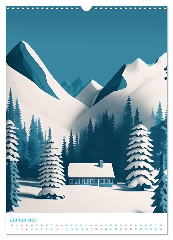 Weitere Ansicht: Südtirol - Old School Poster Style (Wandkalender 2026 DIN A3 hoch), CALVENDO Monatskalender | Val Thoermer, Calvendo