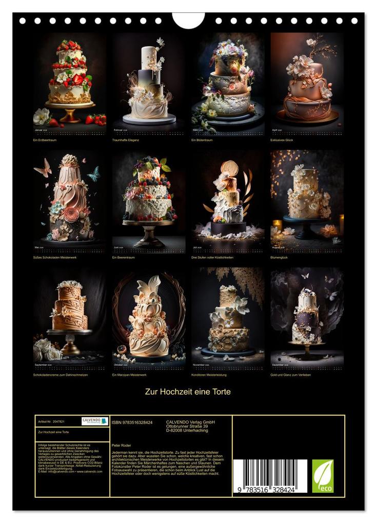 Weitere Ansicht: Zur Hochzeit eine Torte (Wandkalender 2026 DIN A4 hoch), CALVENDO Monatskalender | Peter Roder, Calvendo