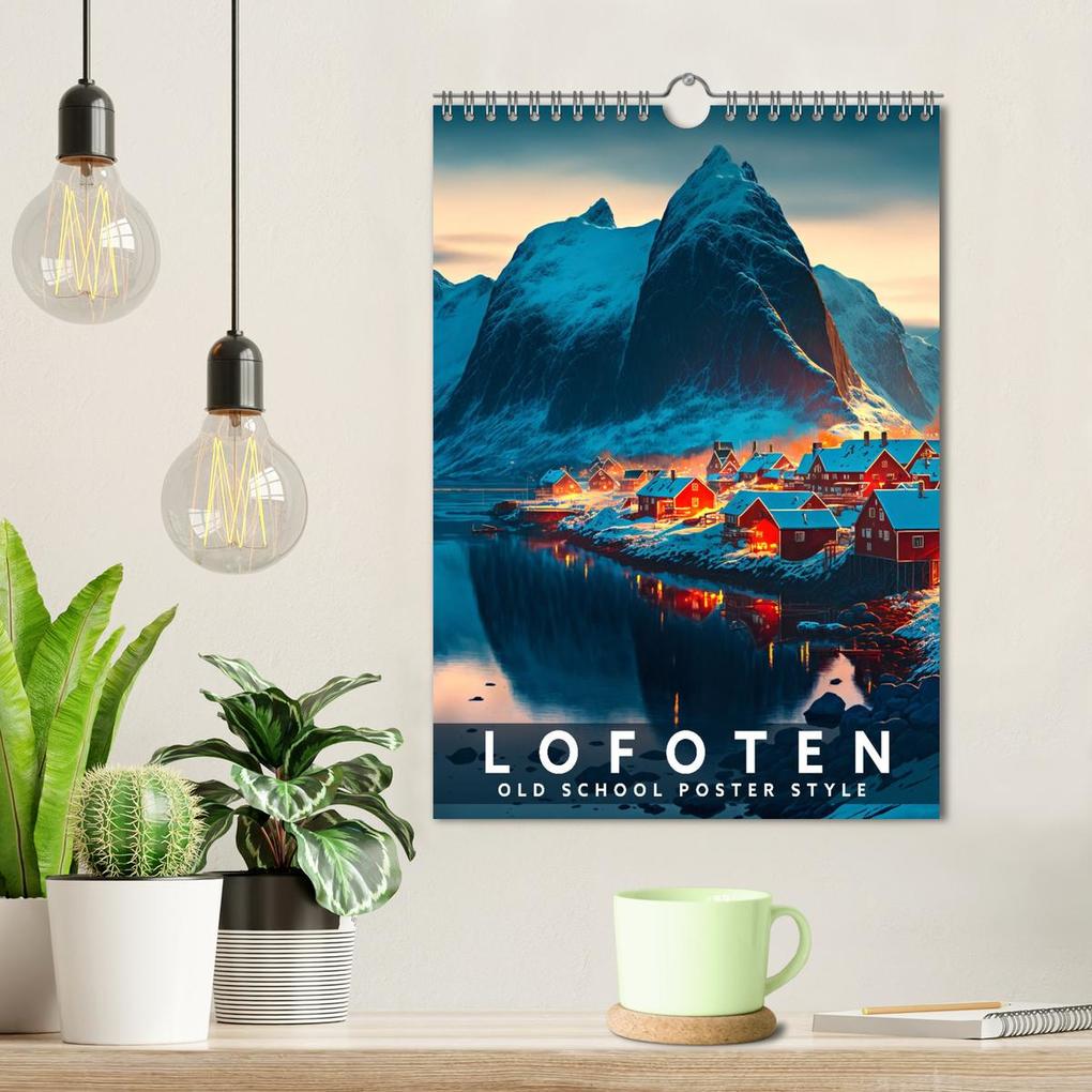 Weitere Ansicht: Lofoten - Old School Poster Style (Wandkalender 2026 DIN A4 hoch), CALVENDO Monatskalender | Val Thoermer, Calvendo
