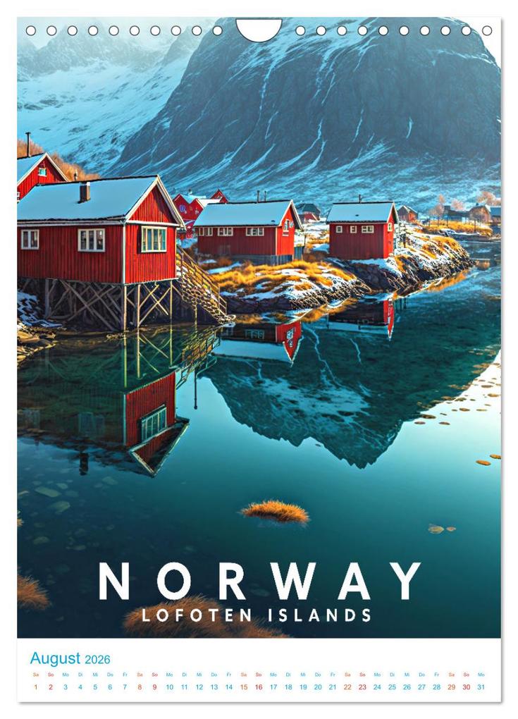 Weitere Ansicht: Lofoten - Old School Poster Style (Wandkalender 2026 DIN A4 hoch), CALVENDO Monatskalender | Val Thoermer, Calvendo