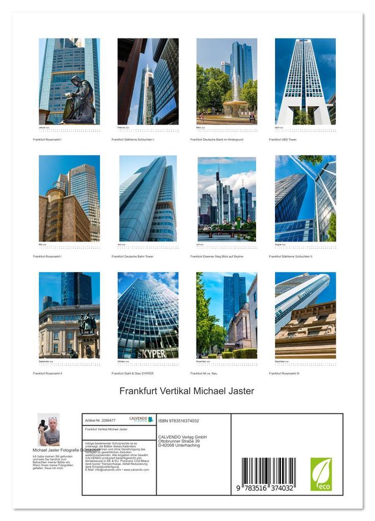 Weitere Ansicht: Frankfurt Vertikal Michael Jaster (Wandkalender 2026 DIN A4 hoch), CALVENDO Monatskalender | Michael Jaster Fotografie Düsseldorf, Calvendo