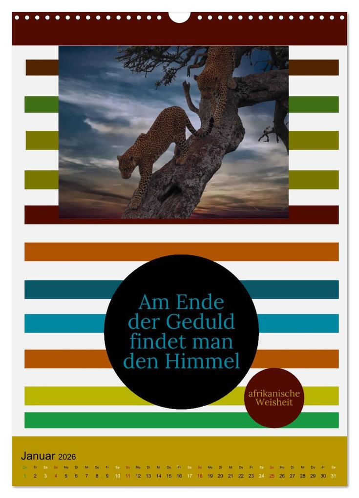 Weitere Ansicht: Kenia..mit einem Hauch Poesie - Weisheiten und Zitate (Wandkalender 2026 DIN A3 hoch), CALVENDO Monatskalender | Susan Michel, Calvendo
