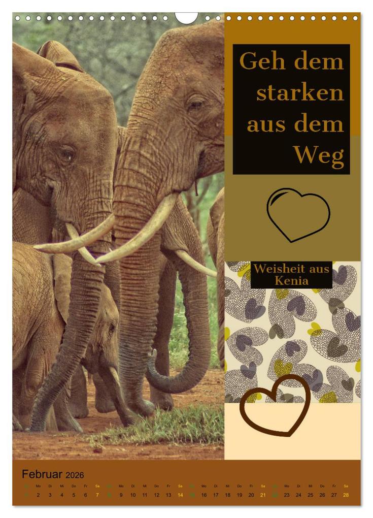 Weitere Ansicht: Kenia..mit einem Hauch Poesie - Weisheiten und Zitate (Wandkalender 2026 DIN A3 hoch), CALVENDO Monatskalender | Susan Michel, Calvendo