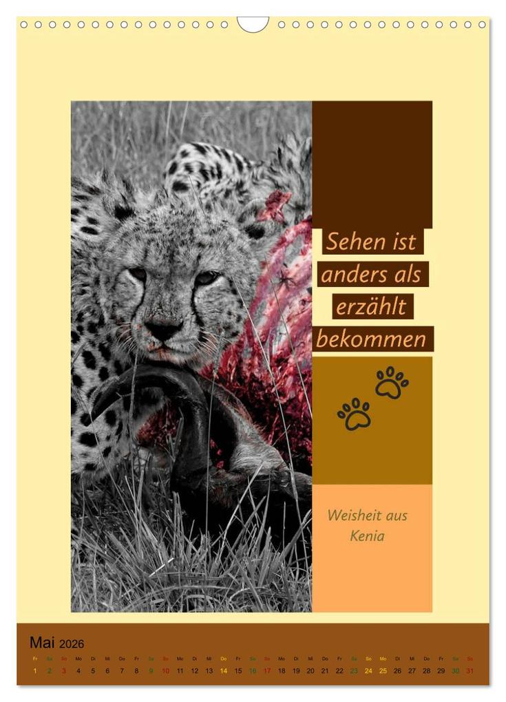 Weitere Ansicht: Kenia..mit einem Hauch Poesie - Weisheiten und Zitate (Wandkalender 2026 DIN A3 hoch), CALVENDO Monatskalender | Susan Michel, Calvendo