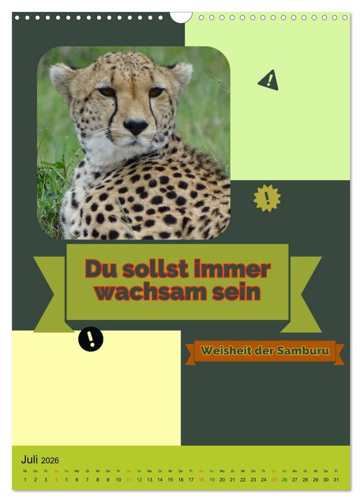 Weitere Ansicht: Kenia..mit einem Hauch Poesie - Weisheiten und Zitate (Wandkalender 2026 DIN A3 hoch), CALVENDO Monatskalender | Susan Michel, Calvendo