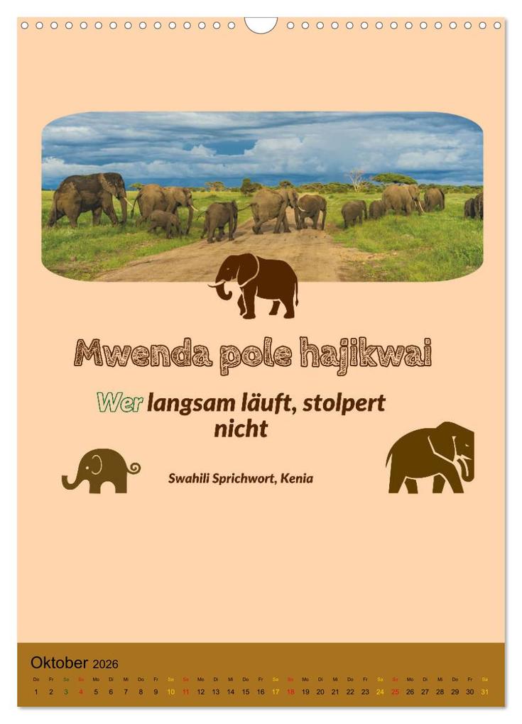 Weitere Ansicht: Kenia..mit einem Hauch Poesie - Weisheiten und Zitate (Wandkalender 2026 DIN A3 hoch), CALVENDO Monatskalender | Susan Michel, Calvendo