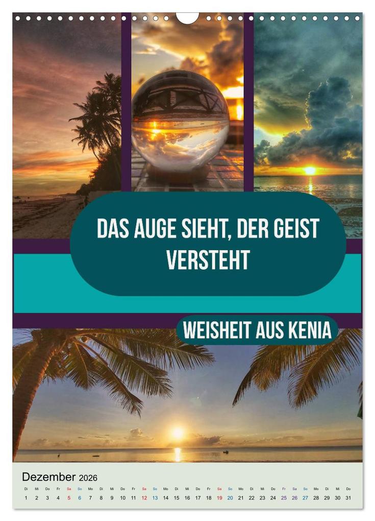 Weitere Ansicht: Kenia..mit einem Hauch Poesie - Weisheiten und Zitate (Wandkalender 2026 DIN A3 hoch), CALVENDO Monatskalender | Susan Michel, Calvendo