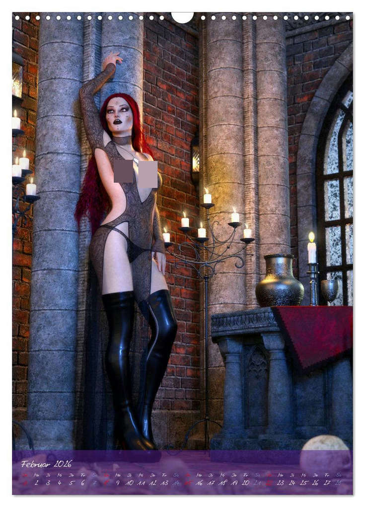 Weitere Ansicht: Sexy Goth Girls - Gothic Pin Ups (Wandkalender 2026 DIN A3 hoch), CALVENDO Monatskalender | Karsten Schröder, Calvendo
