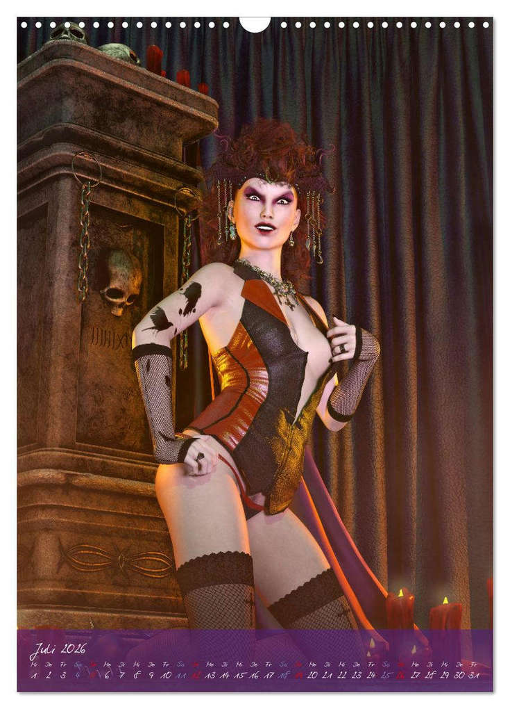 Weitere Ansicht: Sexy Goth Girls - Gothic Pin Ups (Wandkalender 2026 DIN A3 hoch), CALVENDO Monatskalender | Karsten Schröder, Calvendo