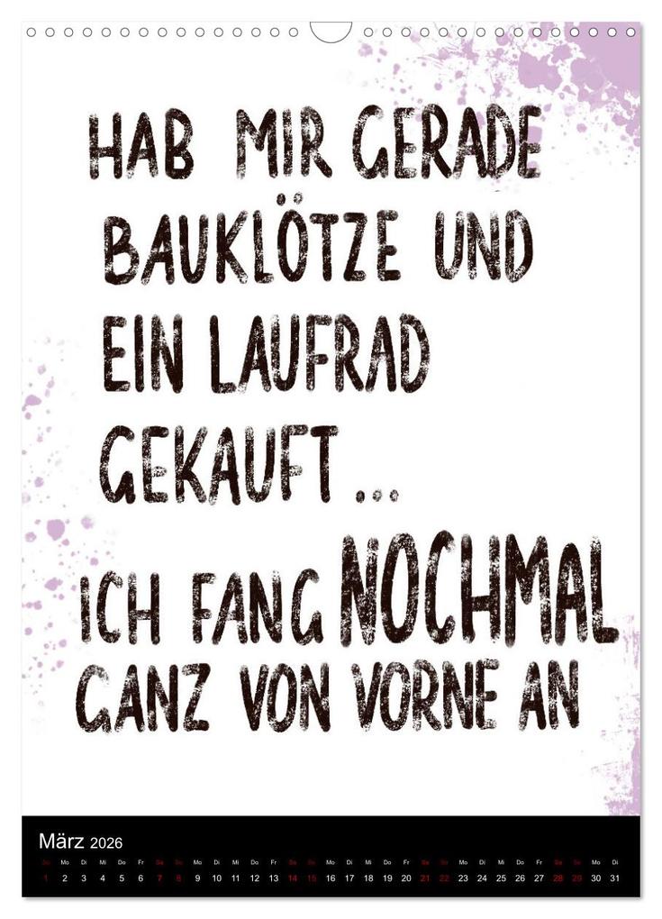 Weitere Ansicht: Und bei dir so ...? Witzige Sprüche gegen die Tücken des Alltags (Wandkalender 2026 DIN A3 hoch), CALVENDO Monatskalender | Christine B-B Müller, Calvendo
