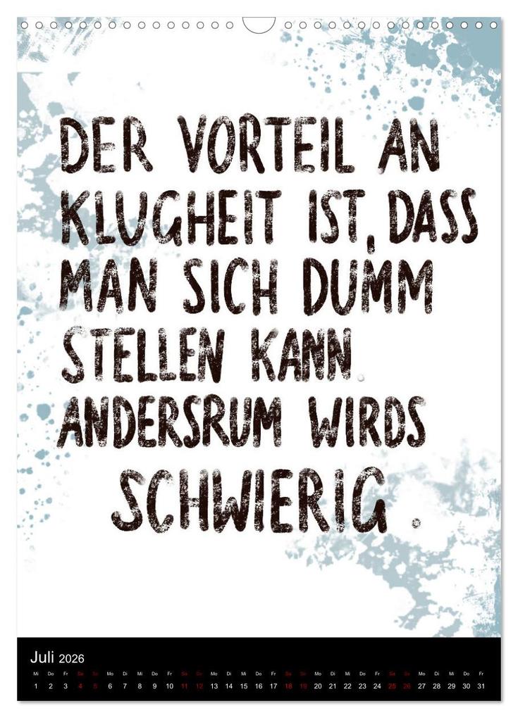 Weitere Ansicht: Und bei dir so ...? Witzige Sprüche gegen die Tücken des Alltags (Wandkalender 2026 DIN A3 hoch), CALVENDO Monatskalender | Christine B-B Müller, Calvendo
