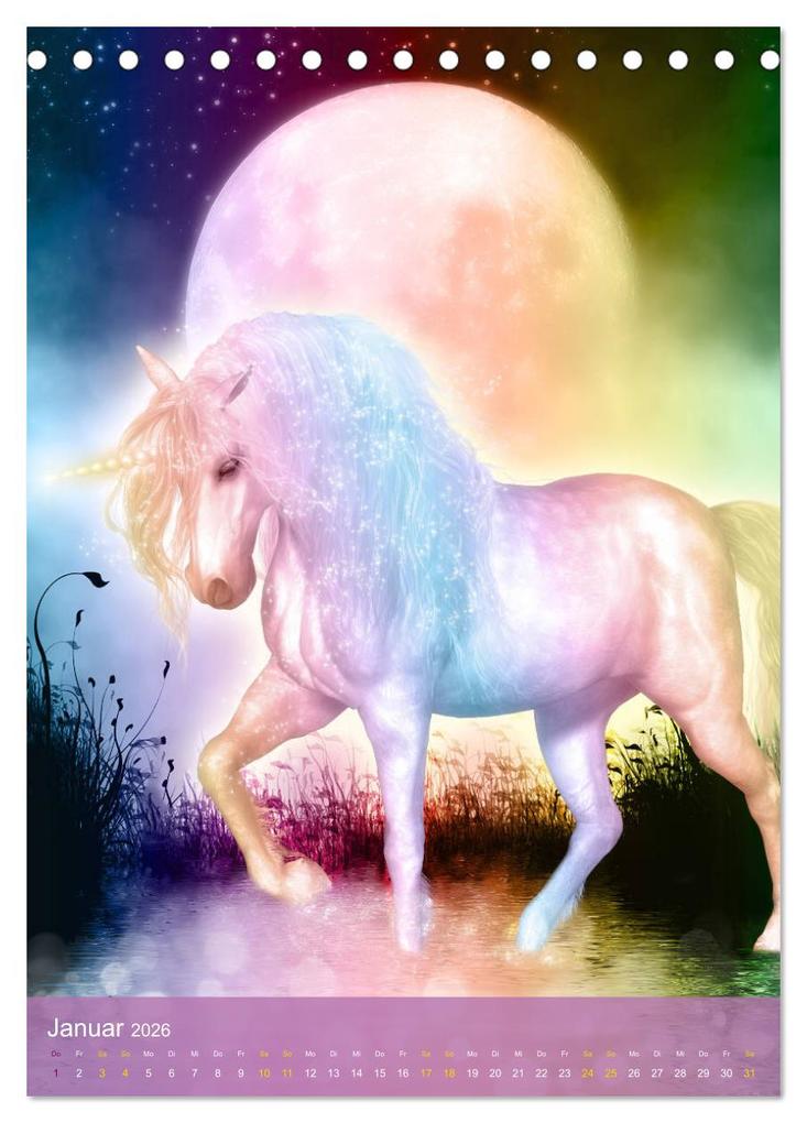 Weitere Ansicht: Zauberhaft liebe Einhörner - Kalender (Tischkalender 2026 DIN A5 hoch), CALVENDO Monatskalender | Calvendo, Gaby Shayana Hoffmann