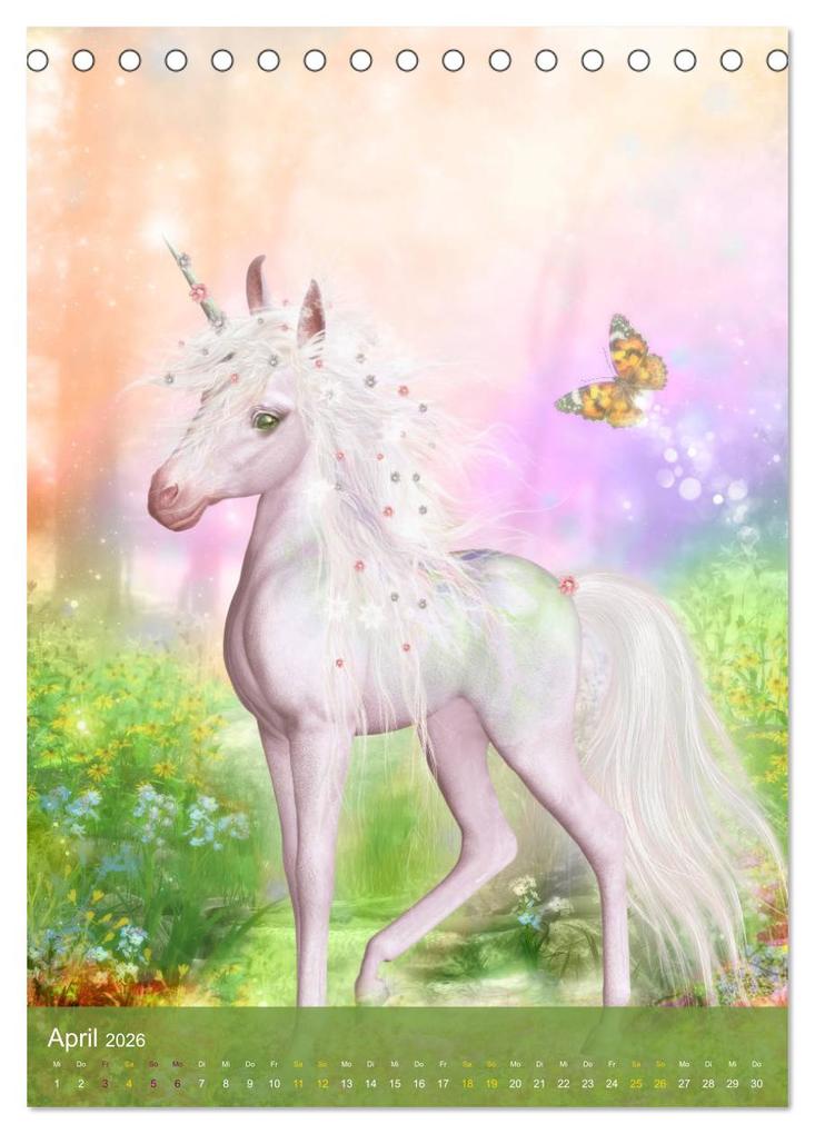 Weitere Ansicht: Zauberhaft liebe Einhörner - Kalender (Tischkalender 2026 DIN A5 hoch), CALVENDO Monatskalender | Calvendo, Gaby Shayana Hoffmann