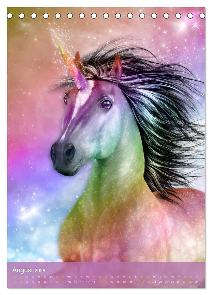 Weitere Ansicht: Zauberhaft liebe Einhörner - Kalender (Tischkalender 2026 DIN A5 hoch), CALVENDO Monatskalender | Calvendo, Gaby Shayana Hoffmann