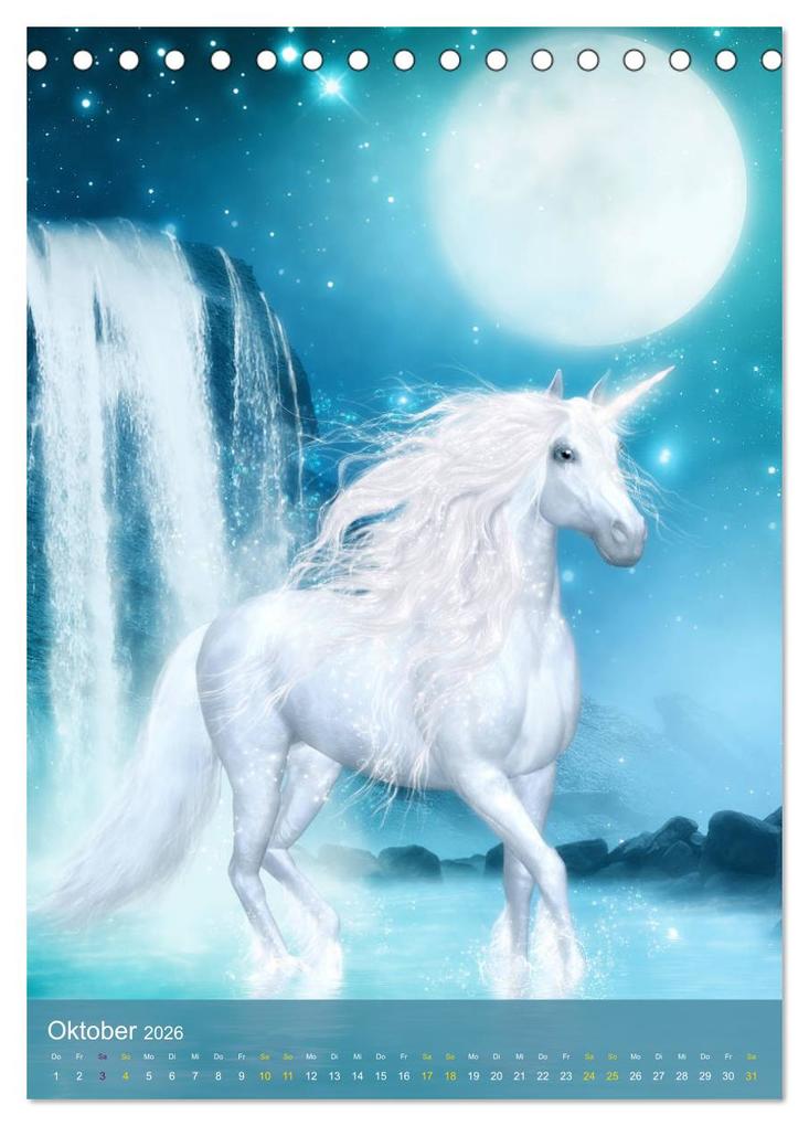 Weitere Ansicht: Zauberhaft liebe Einhörner - Kalender (Tischkalender 2026 DIN A5 hoch), CALVENDO Monatskalender | Calvendo, Gaby Shayana Hoffmann