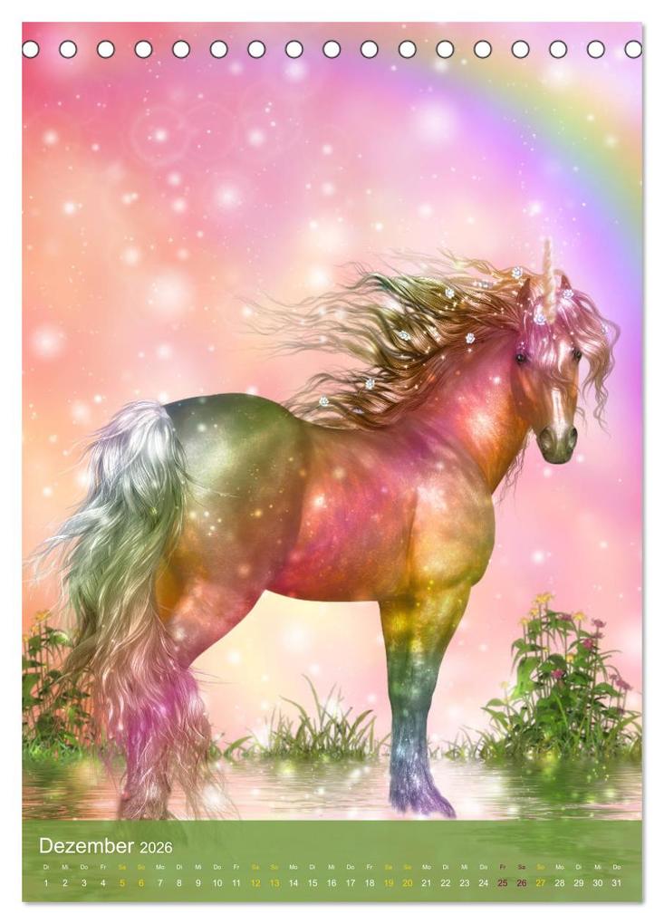 Weitere Ansicht: Zauberhaft liebe Einhörner - Kalender (Tischkalender 2026 DIN A5 hoch), CALVENDO Monatskalender | Calvendo, Gaby Shayana Hoffmann